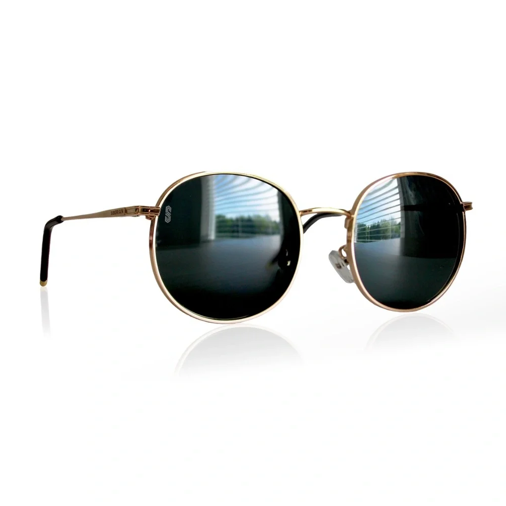 SIBERIAN 100% Real Glass Round Retro Sunglasses Standard 52mm Men/Women Premium
